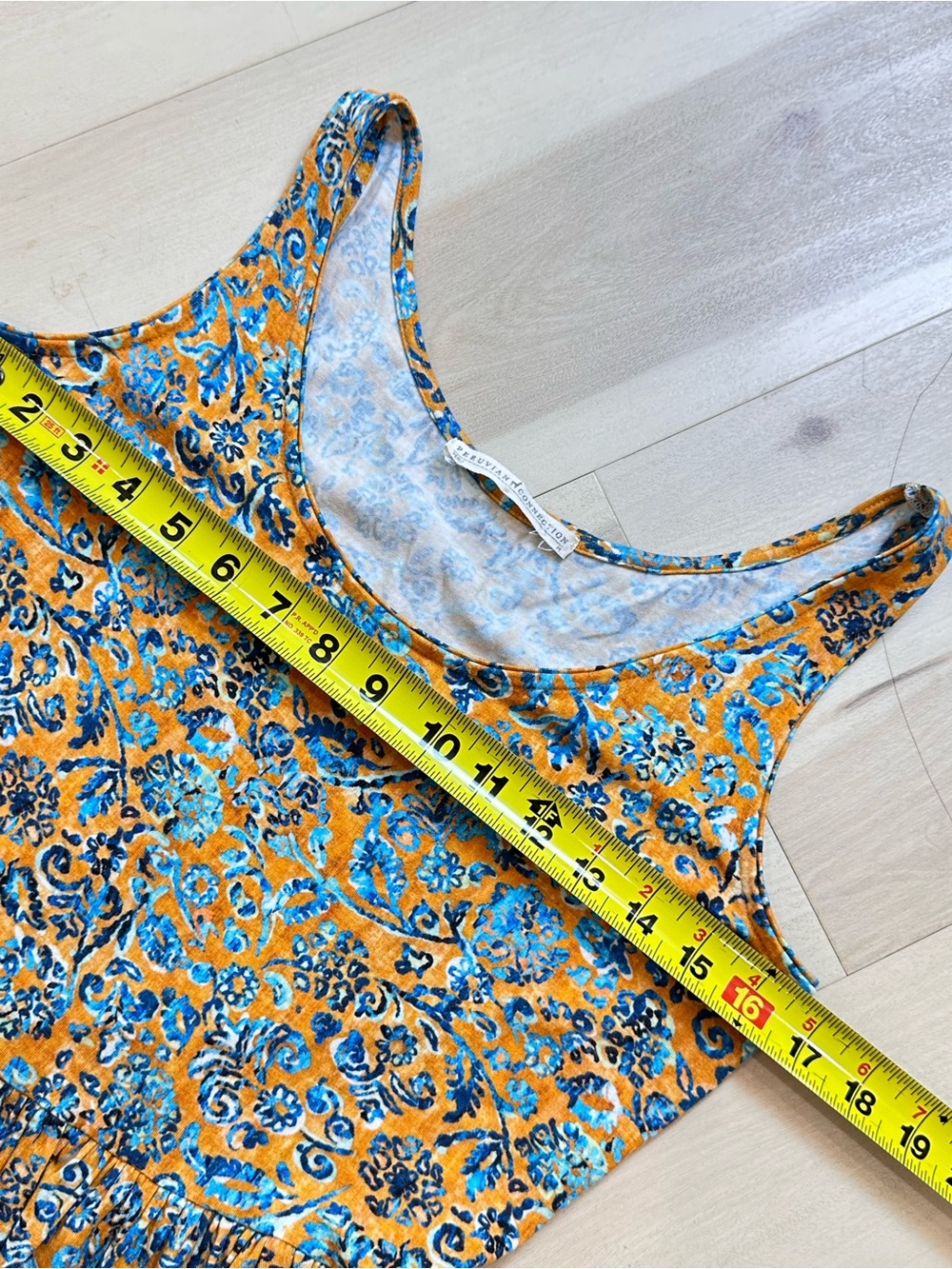 Peruvian Connection sleeveless tiered maxi dress Sz M cottage-core ruffled skirt - Picture 7 of 10